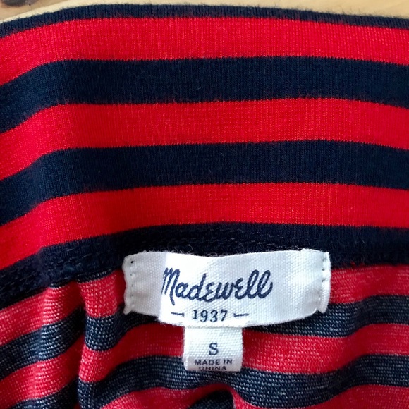 Madewell Striped Downtown Skirt navy red Size S - Picture 2 of 3